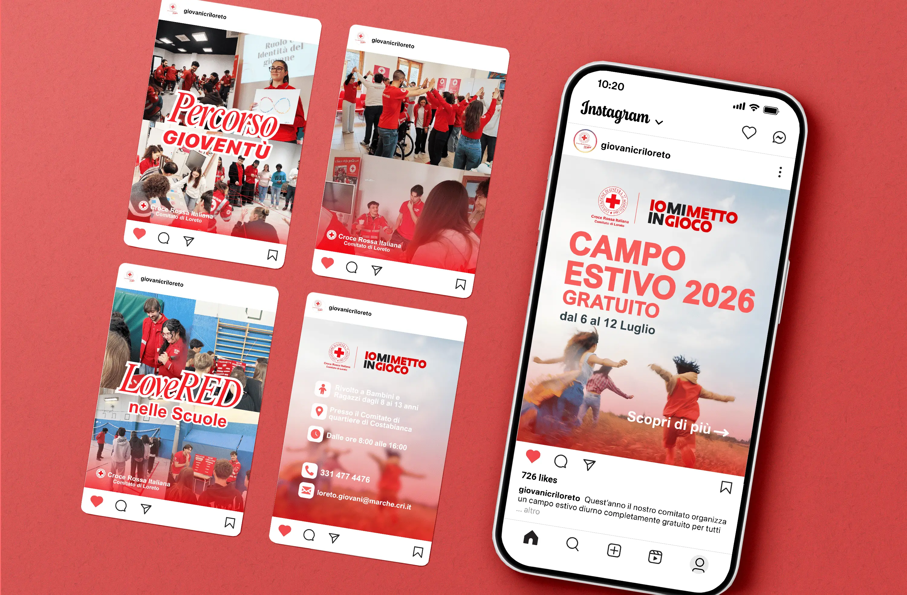 Post social realizzati per la Croce Rossa